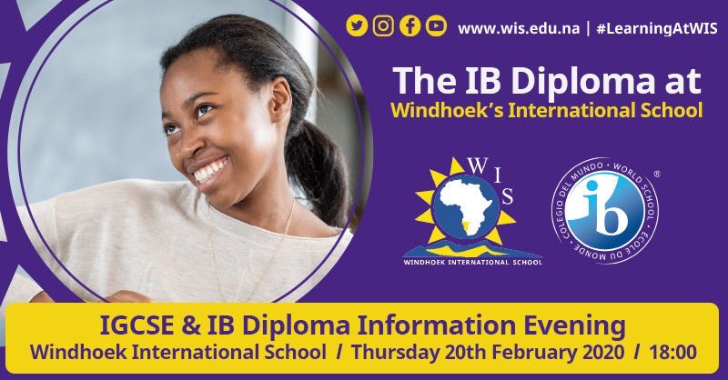 WISNamibia's tweet image. The IB diploma is the world&apos;s most recognised and respected university entrance qualification. Join us on Thursday, 20 February to learn how it can open doors for your child to prestigious universities around the globe. #LearnigAtWIS #Namibia #Windhoek