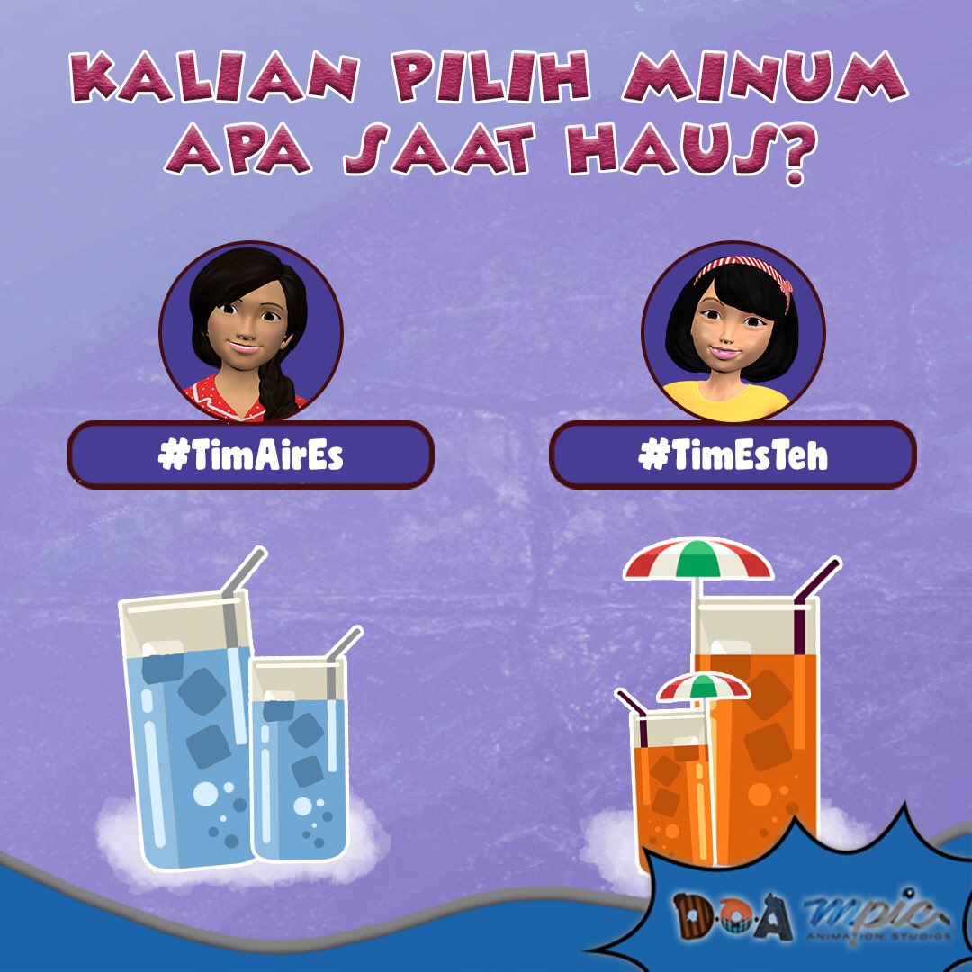 Halo, teman-teman! Kalian lebih pilih minum apa saat haus? #TimAirEs seperti Yuli atau #TimEsTeh seperti Ratna? 🤔

Tonton lagi episode-episode ‘#DOA: Doyok, Otoy, Ali Oncom’ di youtube.com/mpicanimation atau klik link di bio kami!

#DoyokOtoyAliOncom #MPICAnimation #SerialAnimasi