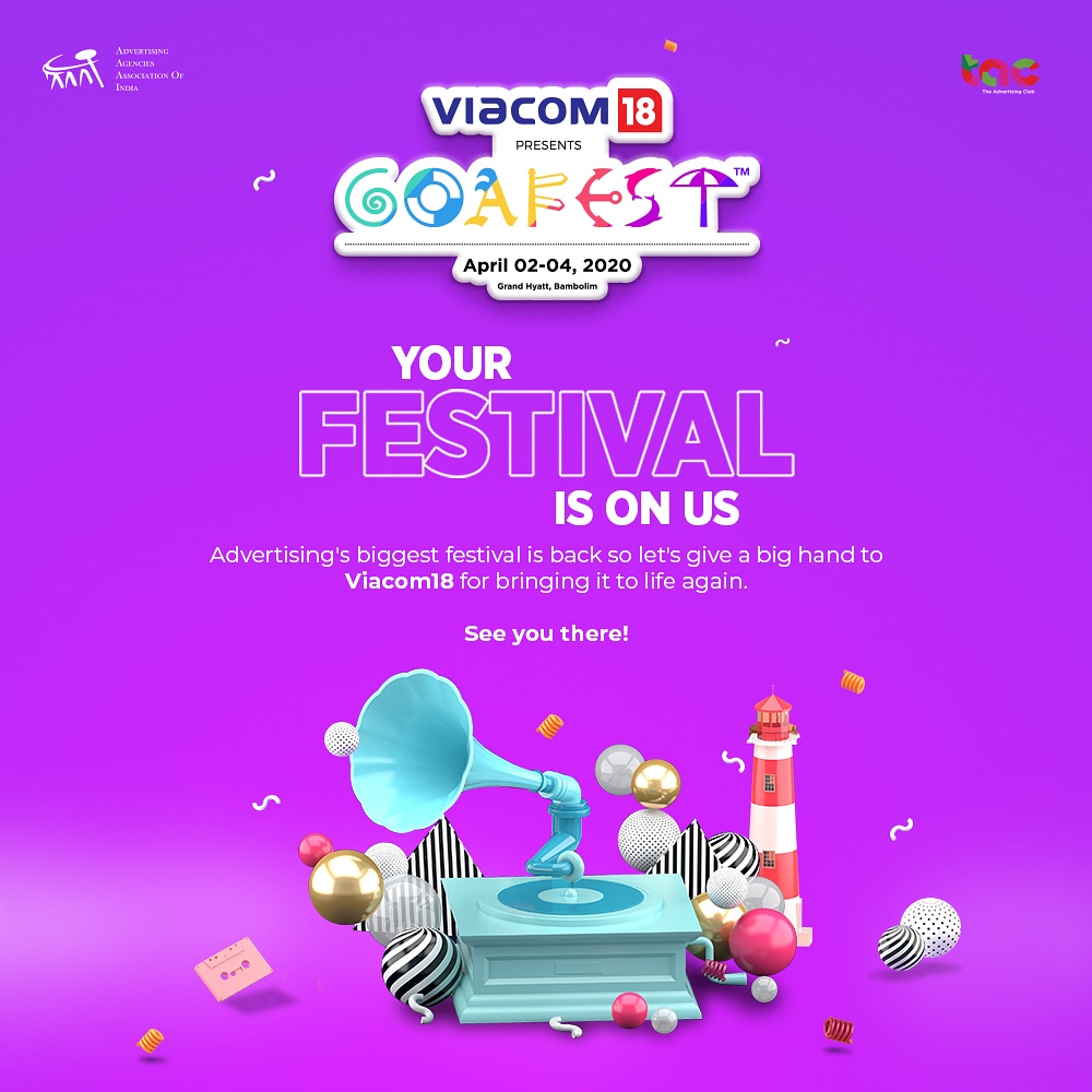 The biggest name in the game is back with the biggest creative festival in India. Goafest 2020 welcomes <a href="/viacom18/">Viacom18</a> back on-board as the title sponsor!

#Goafest2020 #GoGoafest #Goa #Advertising #Media #Abby #Awards