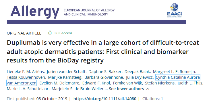IenI_UMCUtrecht's tweet photo. In a clinical study, coordinated from @UMCUtrecht, dupilumab proved effective (supported by biomarker outcomes) in the treatment of atopic dermatitis in 'difficult-to-treat' patients in a daily practice setting https://t.co/tx8wR1Y7yx #Bioday @efknol @S_Nierkens @LindeMeyaard https://t.co/mbIyOnPEx9