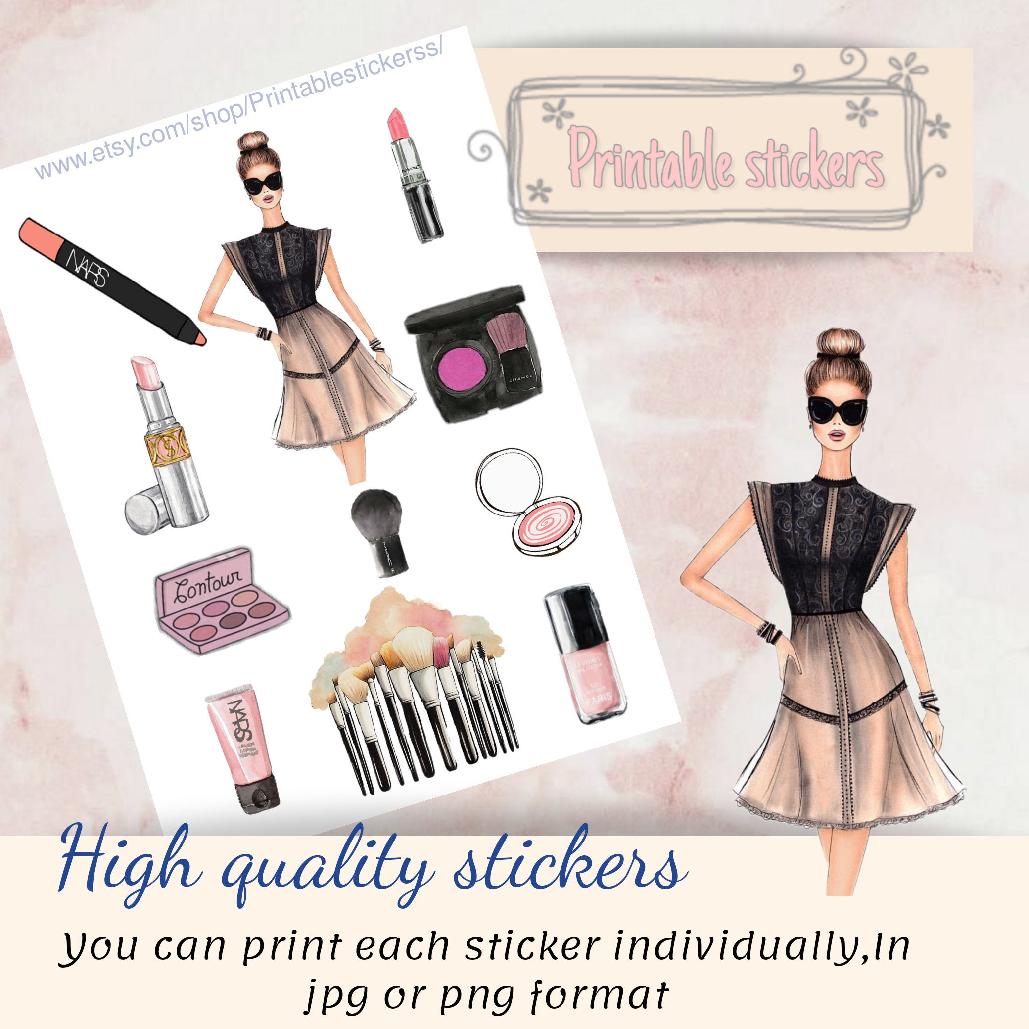 printable stickers on twitter excited to share the latest addition to my etsy shop make up stickers brown stickers girls makeup beauty tools stickers printable sticker planner my makeup journal stickers sticker for planner https t co lmkhlgpj6n
