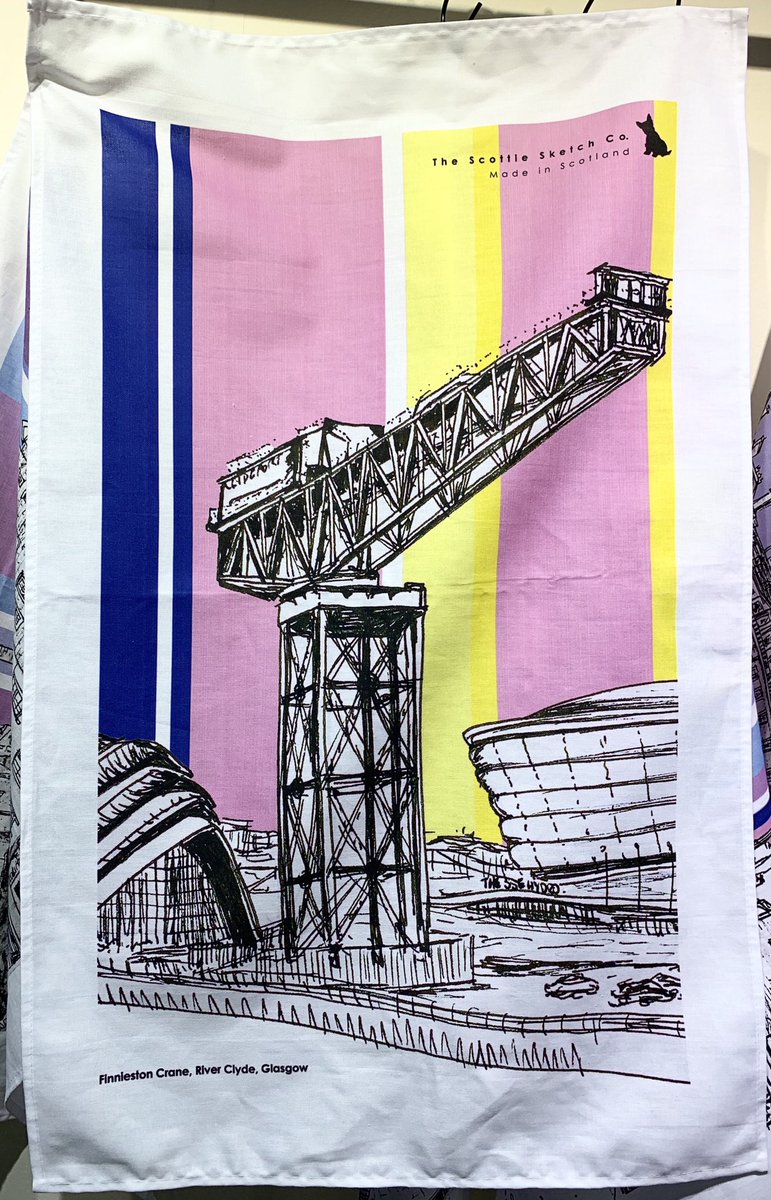 ScottieSketchCo's tweet photo. Anyone from GLASGOW? I’m launching my Glasgow range at this year’s @ScotTradeFair launch gallery stand LG40. This is my FINNIESTON CRANE TEA TOWELS which will be available to buy online at the end of this month, along with matching coasters! #scottradefair #finneston #glasgow https://t.co/oWoxJvIedo
