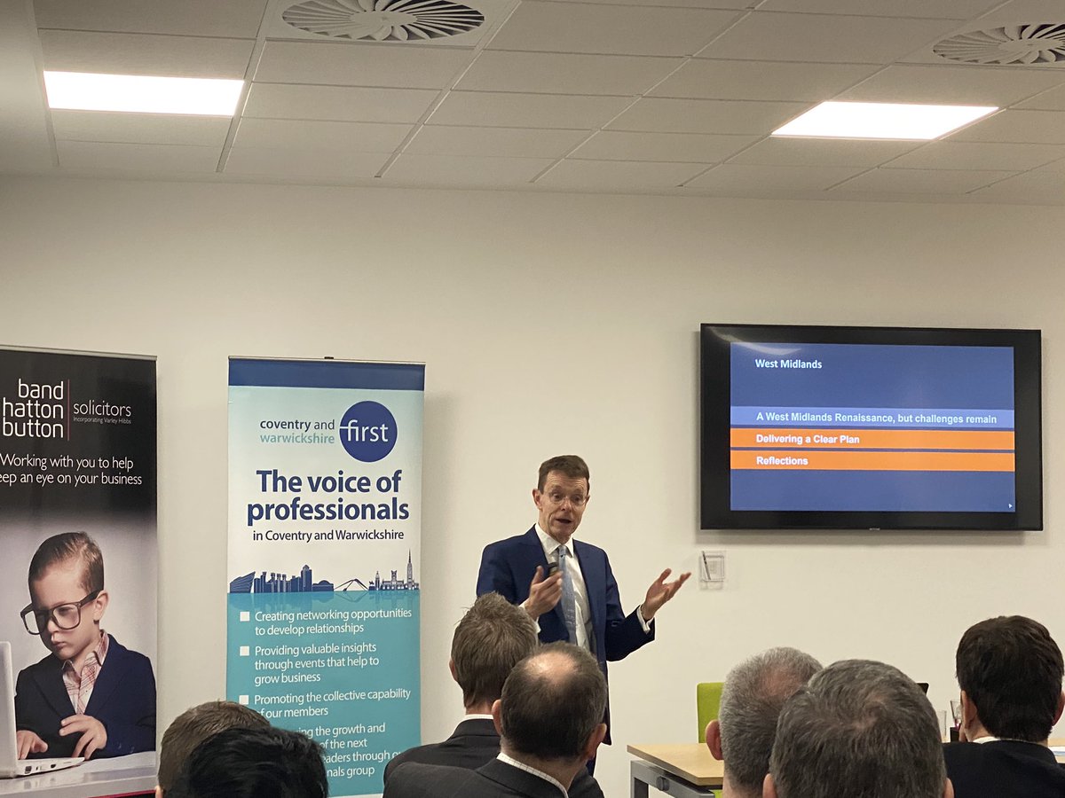 BHBlegal's tweet photo. Great to hear @andy4wm Mayor of West Midlands talk about our region @CWFirst #cwfirst @BHBlegal #workasateam https://t.co/RFR7URU2ZC