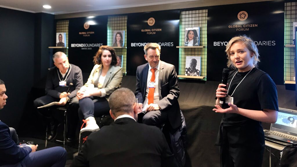 _PeterMaurer's tweet photo. A great way to start the #WEF20 meetings by listening to millennial leaders share ideas on overcoming humanitarian crises.

Thanks @KarolinaEklow @rahafharfoush @beingMicahWhite for the lively discussion... and points for @tomfriedman for bringing up both Lenin and @ladygaga. https://t.co/wG6pFKNlfG