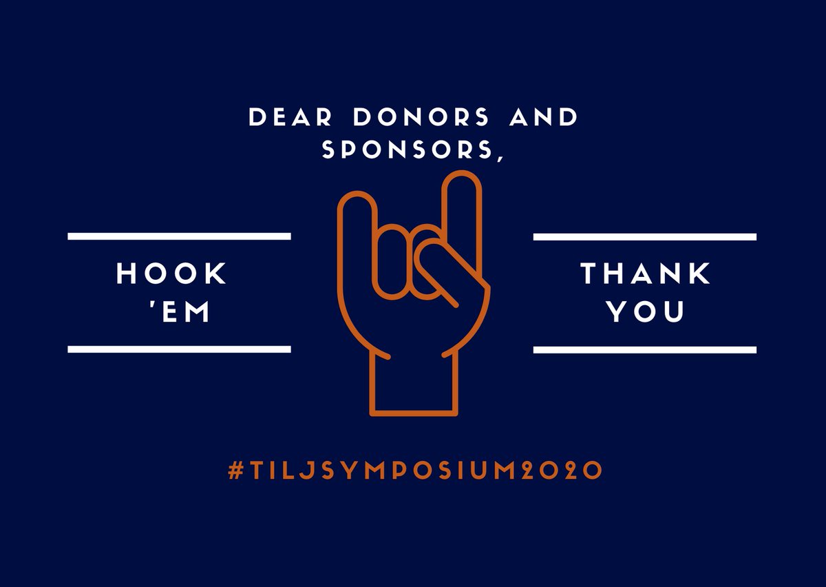 TxILJ's tweet photo. On the eighth day of #12DaysofSymposium, we would like to express our gratitude for the support we have received from our wonderful TILJ alumni and the Strauss Center. #TILJSymposium2020 #HookEm. https://t.co/vs5lGXBn6w