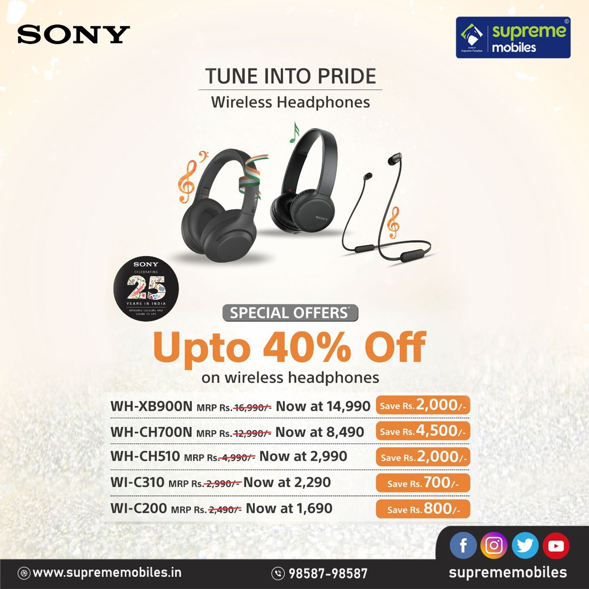 SupremeMobiles's tweet image. Sony Wireless Headphones - upto 40% Off

#suprememobiles  #PremiumGadgets