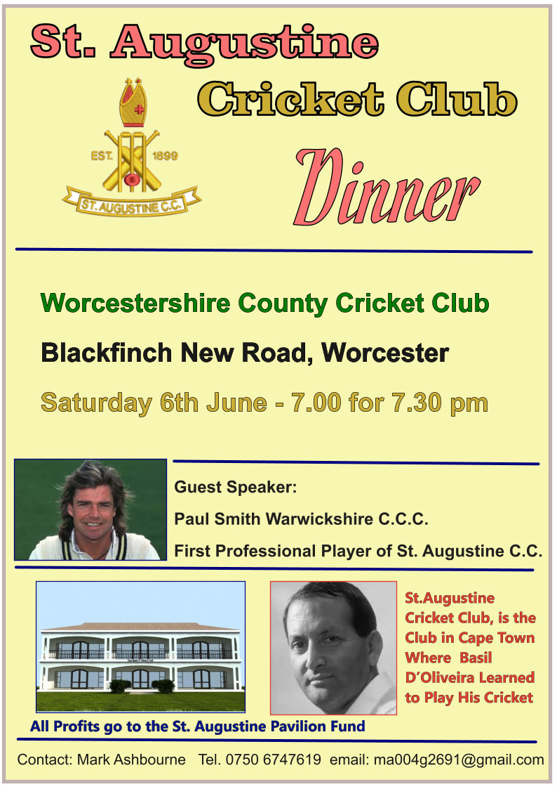 ThreeBlackPears's tweet photo. St. Augustine C.C Celebration Dinner pls support  and share @bbchw @bbctms @PCA @WisdenAlmanack  @TheBarmyArmy @MiddletonCC https://t.co/ODjucrecRW