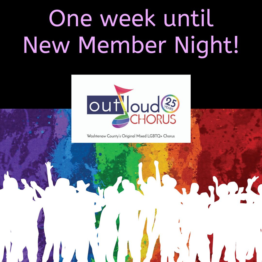 OutLoudChorus's tweet photo. Had a great time at our concert? Thinking about joining Out Loud Chorus? Join us for New Member Night next Monday at 7PM. For details: https://t.co/fQPiejfClK #outloudchorus #galachoruses #lgbtq #washtenawcounty #mcaca #nea https://t.co/KQ9p2oy318