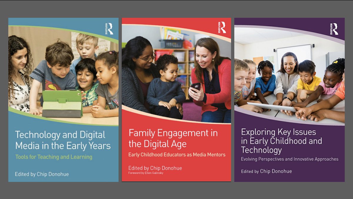If you work with 3-5 year olds and technology, these books are great sources for professional reading. Full of chapters on diverse topics from academics around the world, they get you thinking about the ‘why’ of your practice. I’m currently reading the purple one.