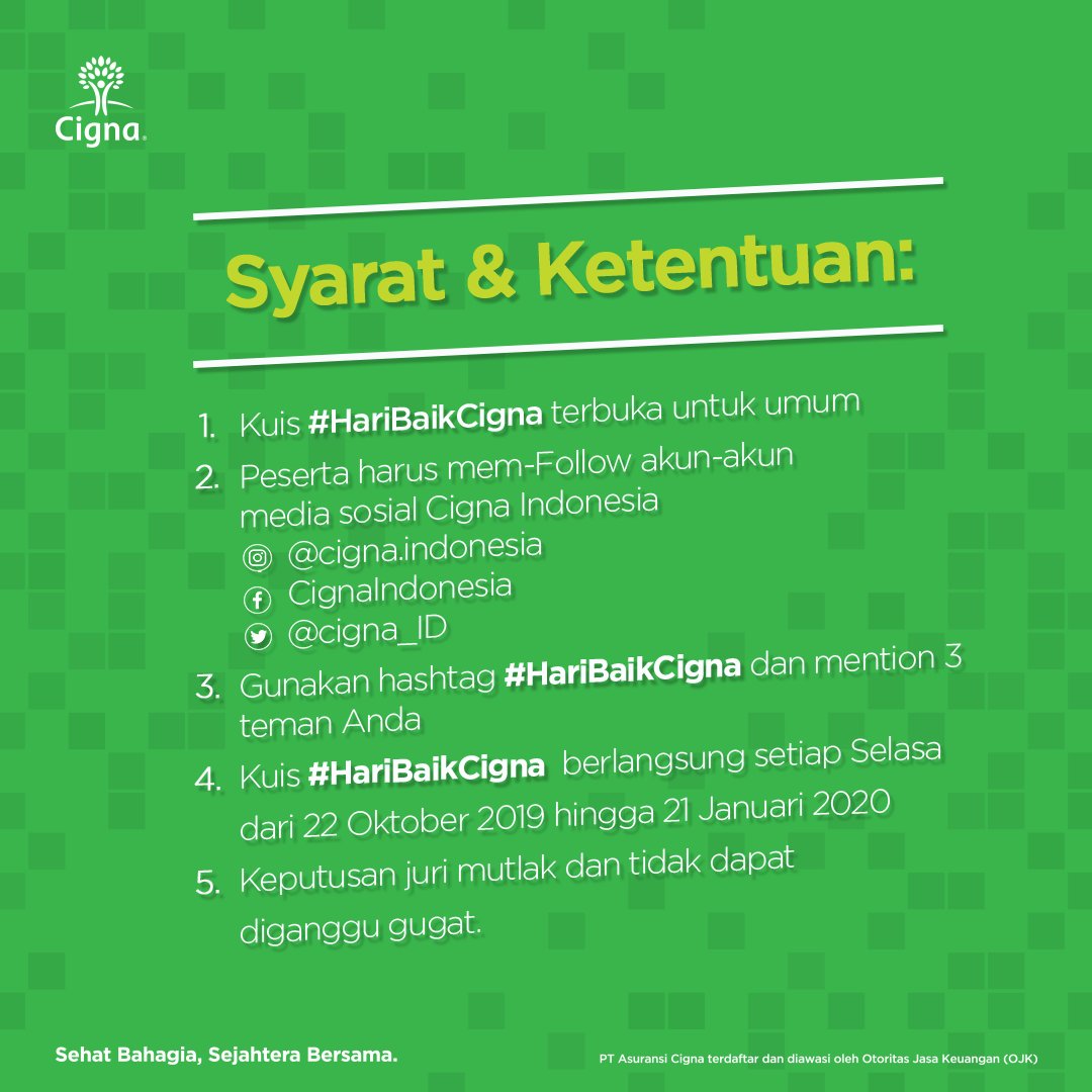 Cigna Indonesia On Twitter Yuk Sebutkan Dan Menangkan Hadiah Saldo Gopay Senilai Total Rp 450 000 Untuk 3 Orang Yang Beruntung Dan Menjawab Pertanyaan Tersebut Dengan Tepat Haribaikcigna Temukan Jawabannya Di Https T Co Pt8rzc2mqw Https T Co