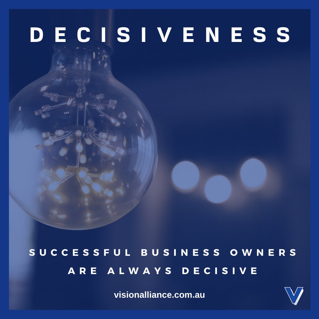 There are a couple of things that I know to be true when it comes to achieving more. The business owners who achieve consistent growth and momentum are always decisive.  What about you?

#smallbusinesssuccess #visionalliance #maximisepotential #thriveinbusiness