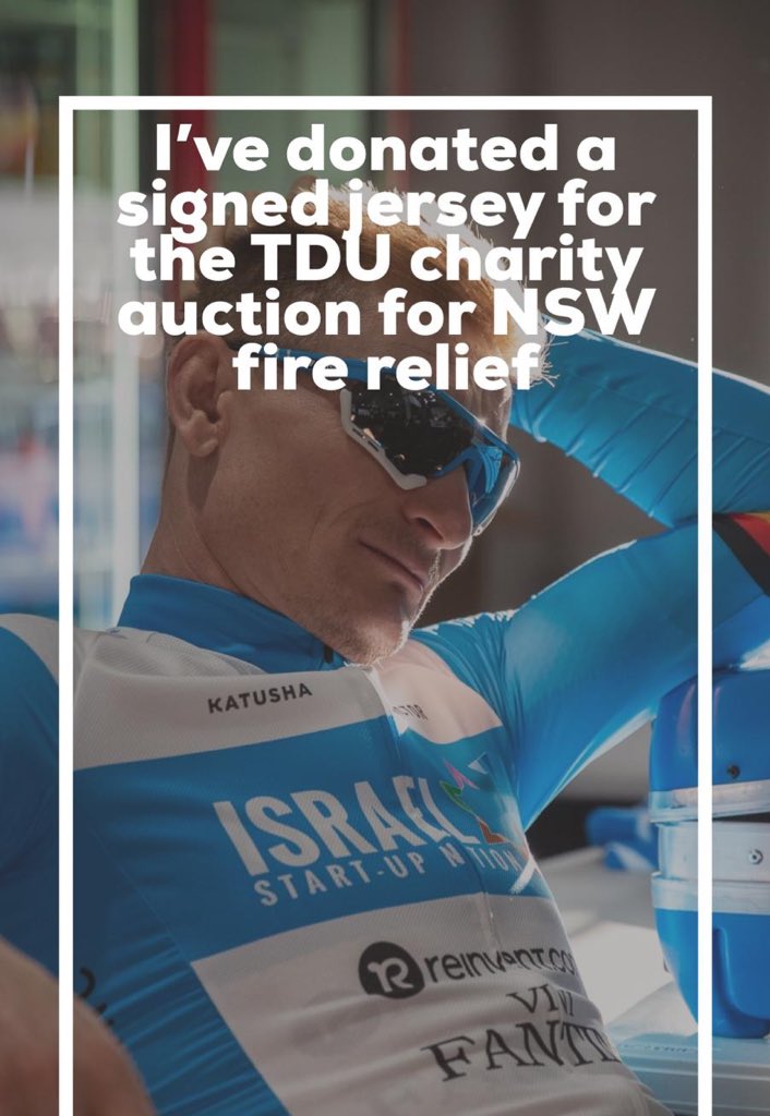 Today we didn’t get the finish we wanted. Startet @tourdownunder with a 5th. But more important - Get my jersey and support NSW FIRE RELIEF with your donation . app.galabid.com/tduauction/ite… Thx a lot guys.