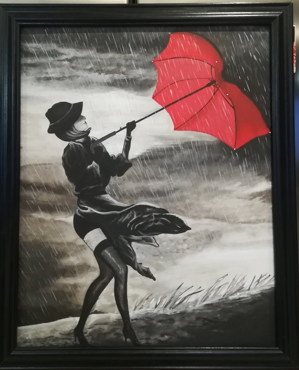 fab_rbt's tweet photo. Tableau acrylique 40x50.."la femme au parapluie" bonne semaine. https://t.co/hnoC87SgJ9
