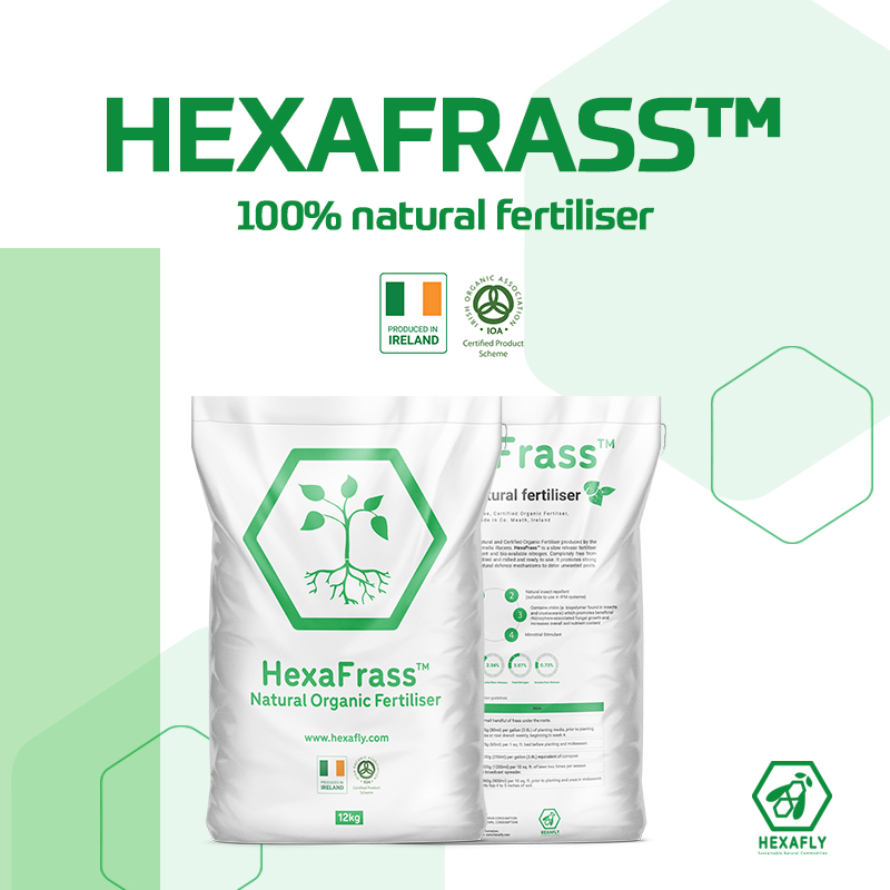 Healthy soil requires many nutrients and minerals in order to thrive. Our HexaFrass is a 100% natural fertiliser, produced by the #BlackSoldierFlyLarvae as part of a closed-loop recycling system right here in #Ireland. Learn more: hexafly.com/product/hexafr…