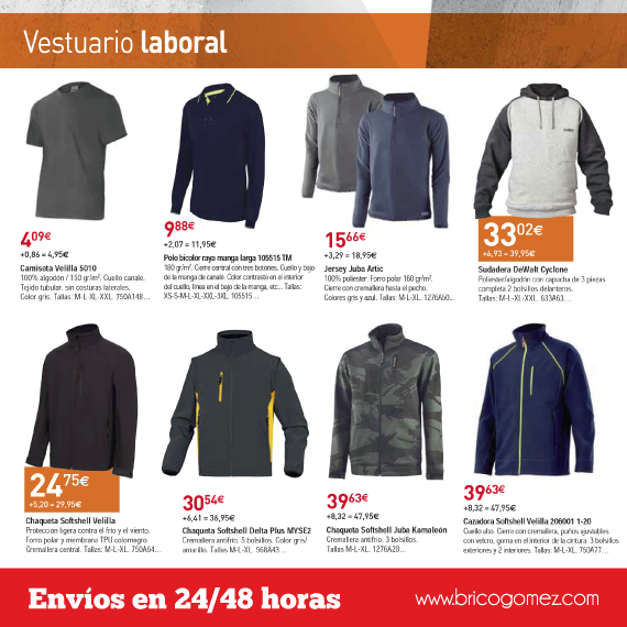 bricogomez's tweet photo. ¿Necesitas vestuario laboral? Disponemos de un amplio catálogo de artículos y prendas de vestuario laboral al mejor precio, ideal para trabajar y de calidad para empresas y partículares.

¡Visítanos! 👉 Avenida de Lorca, 56 #sangoneralaseca #murcia #vestuariolaboral https://t.co/ahfuapujgO