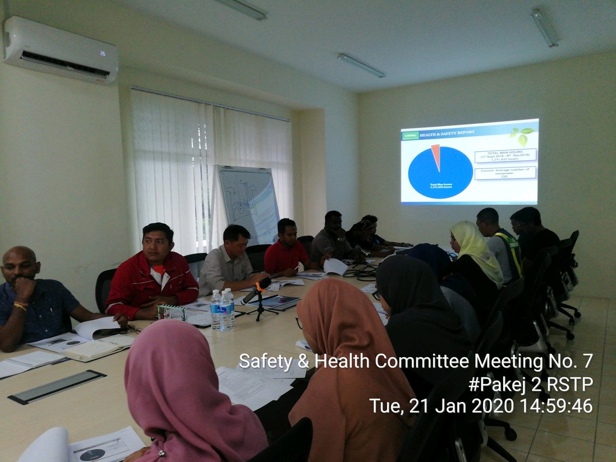 Papan2Stp's tweet photo. Ipoh RSTP Pakej 2 - 21.1.2020 - Mesyuarat Jawatankuasa Keselamatan & Kesihatan No. 7 yang dipengerusikan oleh En. Zulkifli Bin Ahamad. #Papan2STP #IpohRSTP #perak #Pakej2STP#Ipohregionalsewagetreatmentplant #yourfutureisourcommitment #loyalengineering https://t.co/431gJsQwse