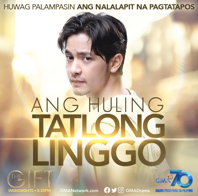 14 last episodes to go....im going to miss watching you sa primetime <a href="/aldenrichards02/">Alden Richards</a> but i also want you to rest from the grueling taping hours in doing a serye.

congratulations #TheGift for reaching  105 episodes and almost 5 months on air!

#AldenRichards #GMATheGiftSearch