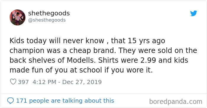 Kids today will never know, that 15 years ago 'Champion' was a cheap brand. And Donald Trump a rich man who bought for money small roles in small episodes of Hollywood comedies