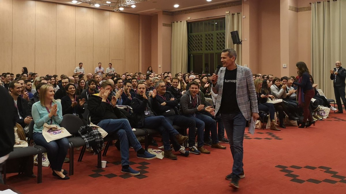 lumapps's tweet photo. All great seminars need a motivational speech and our CEO Sebastien Ricard definitely cut the ribbon, giving the official start of the Global LumApps Kickoff! #LumAppsTeam #OneTeamSameMission #LumAppInMarrakesh https://t.co/2Dcpt1elr9