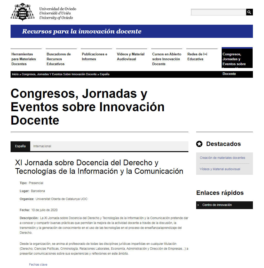 InnovaUniovi's tweet photo. Visita la web de Congresos, Jornadas y Eventos sobre Innovación Docente donde podrás acceder a información sobre próximos eventos relacionados con este ámbito. #Innovagogia #INRED #HEAd20 #CIDUI #CIDU https://t.co/PW0nBdATxx https://t.co/1hN2xY5ESU