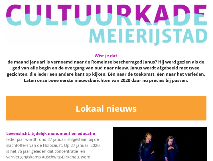 Nieuwe nieuwsbrief de deur uit! bekijk 't hier mailchi.mp/8926e11bd06a/w… of schrijf je in via onze website cultuurkade.nl