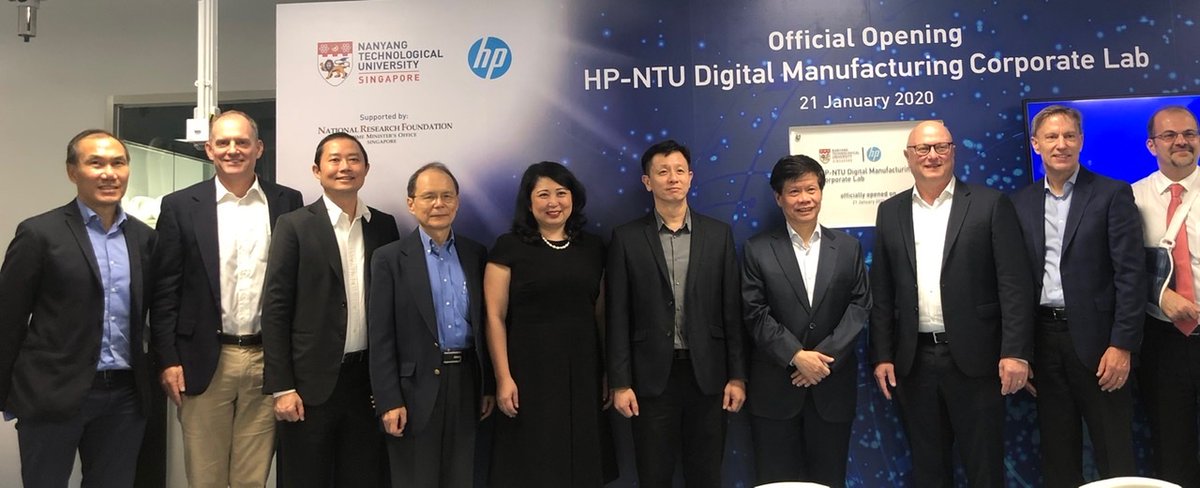 NTU and HP launch corporate lab to help manufacturers move towards Industry 4.0 str.sg/JcGg