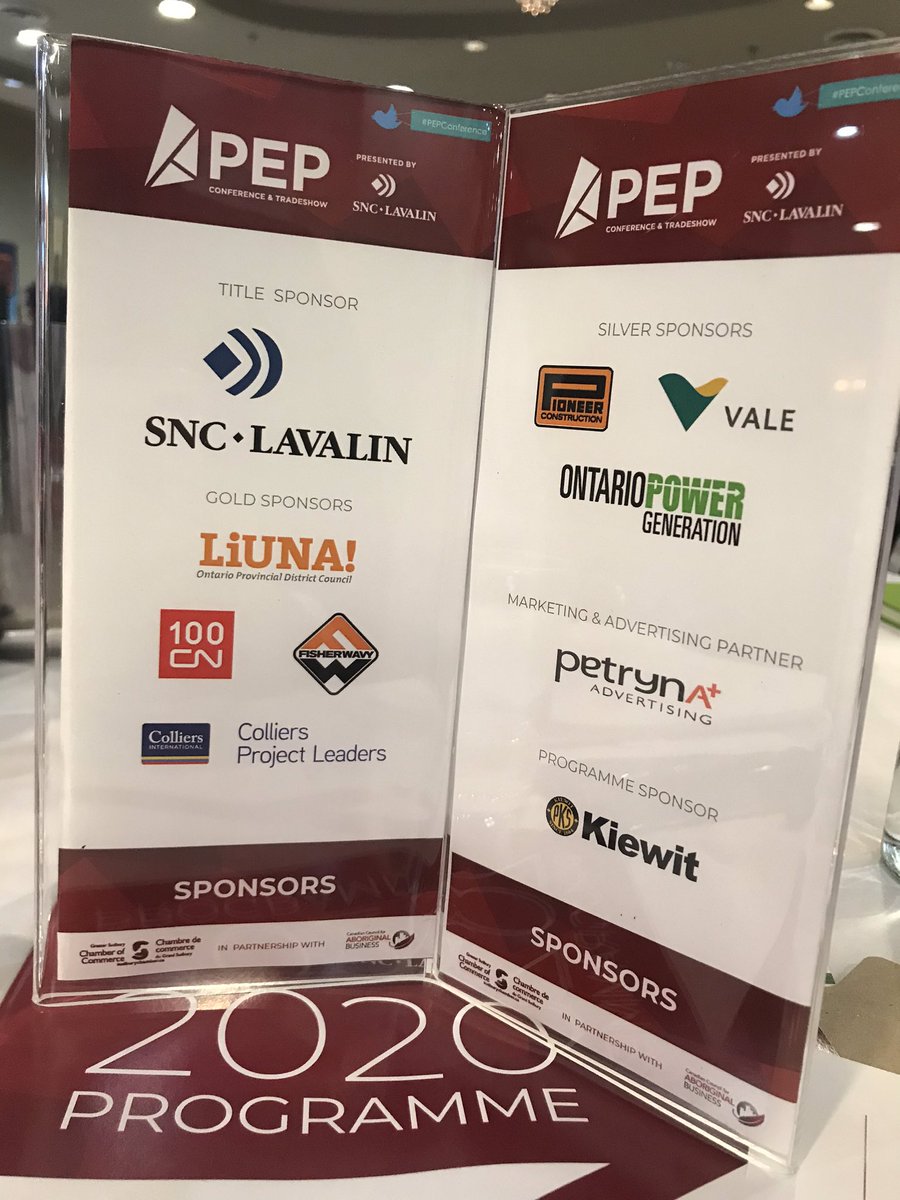 SudburyCofC's tweet photo. Thank you to our sponsors for the third annual #PEPConference. Our title sponsor is @SNCLavalin and our partner is @ccab_national.
#voiceofbusiness https://t.co/DE0ecVgDNb