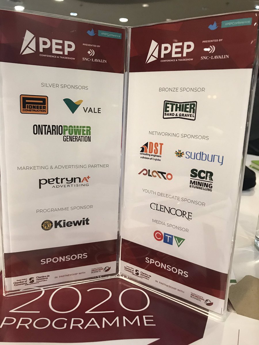 SudburyCofC's tweet photo. Thank you to our sponsors for the third annual #PEPConference. Our title sponsor is @SNCLavalin and our partner is @ccab_national.
#voiceofbusiness https://t.co/DE0ecVgDNb
