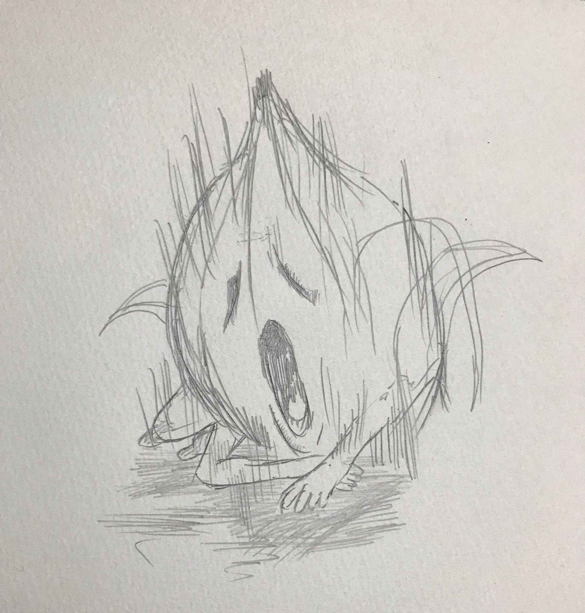 コザロー ホラーな絵を描く事を断念し 玉葱の精霊にした イラスト 野菜の絵 ホラーな絵 可愛い絵 玉葱 絵 え スケッチ 落書き アート 創作 モノクロ絵 鉛筆絵 シャーペン絵 可哀想なタマネギ T Co Wevlw1mzss Twitter