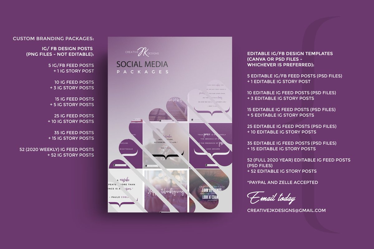 CreativeJKDesi3's tweet photo. CreativeJKDesigns is originally based in Atlanta and provides high-quality custom #logos, #business cards, #resumes, #flyers, #packagingdesign and #Branding #SMM with a quick turnaround. 

Email today!
📩 CreativeJKDesigns@Gmail.com
#SocialMediaBranding #Graphicdesigner https://t.co/RwA70npvhv