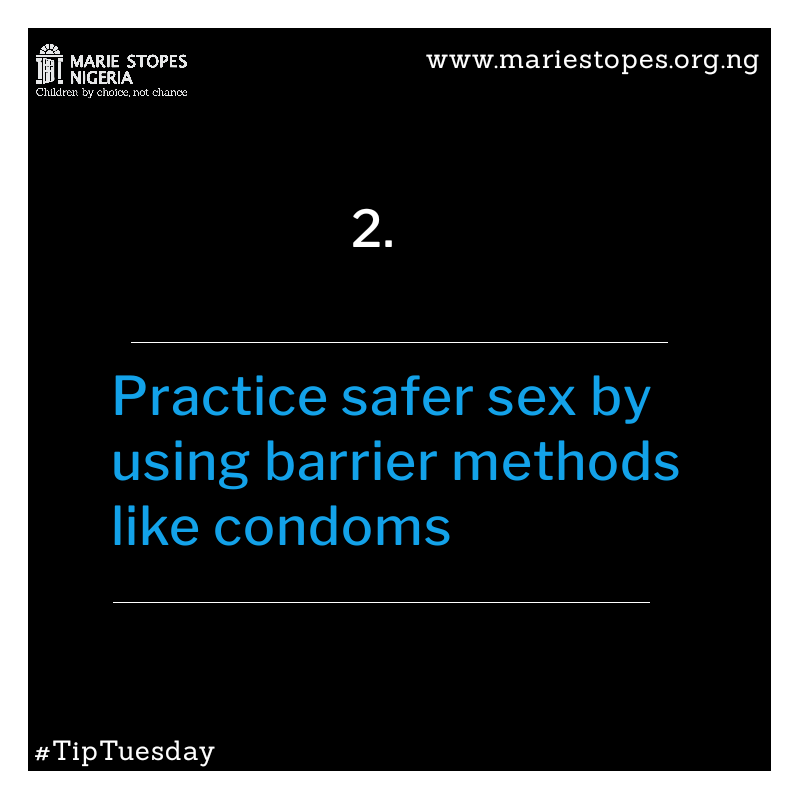 msichoicesng's tweet photo. 2. Practice safe sex by using barrier methods like #FireCondoms (@firecondomsng)
#MarieStopesNigeria
#TipTuesday
#CervicalCancer
#CervicalCancerAwarenessMonth
#CervicalCancerPreventionWeek https://t.co/STJgaT00Ko