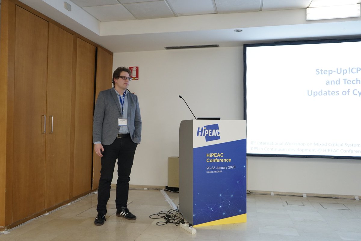 fentissXM's tweet image. @GruttnerKim from @offis now presenting their activities on &quot;Modular Updates of Cyber-Physical Systems&quot; in the #mixedcriticality workshop of #hipeac20 @hipeac