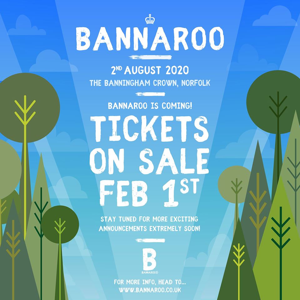 TheBannaroo's tweet photo. Early Bird tickets for Bannaroo 2020 go on sale 01/02/20 at 09:00am with more acts and tantalising details to be announced in the coming weeks.----------------- https://t.co/kGSNuuFMGz