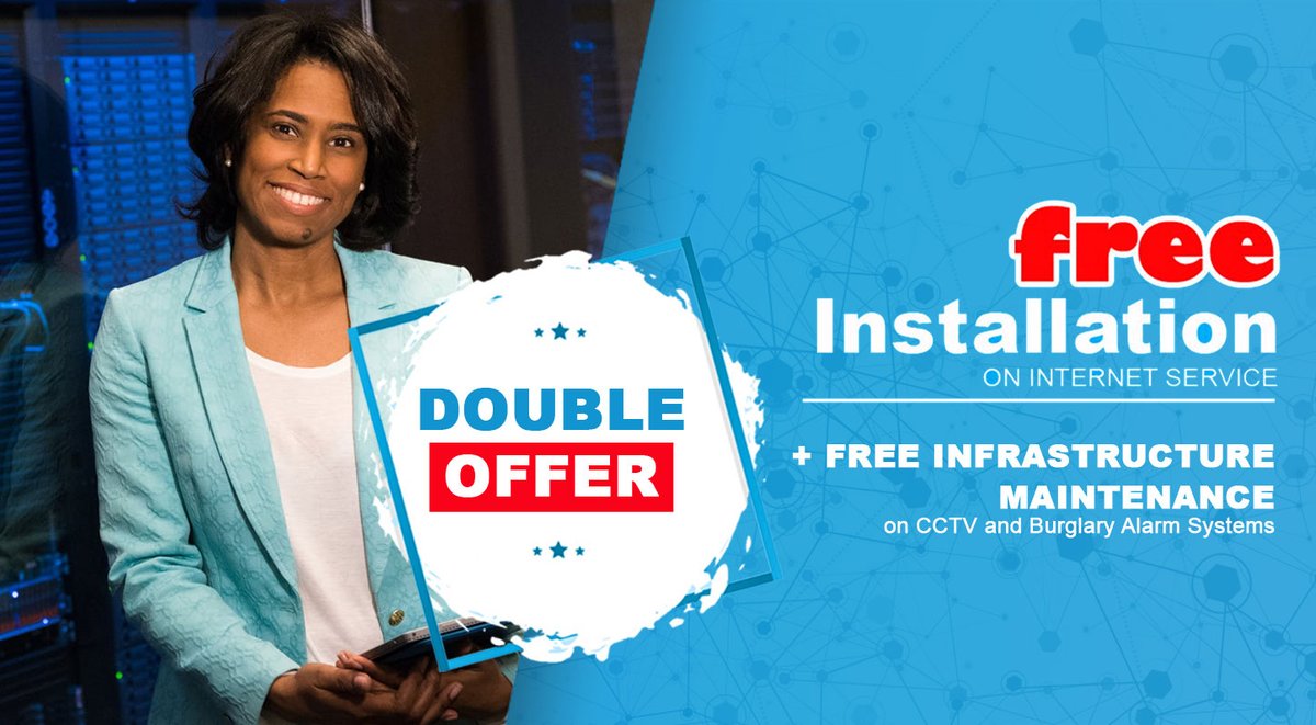 techniraltd's tweet photo. We are offering Free Survey and Installation on our Internet Service as well as Free Infrastructure Maintenance on CCTV and Burglary Alarm Systems for all New and Existing customers.
Click here to claim the offer https://t.co/KxocuqqmgC
#TechniraSupport #DoubleOffer https://t.co/OQmzui3yOI