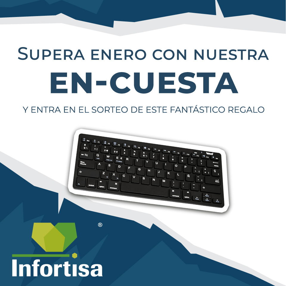 Infortisa's tweet photo. 🙌¡Un teclado bluetooth de @iggual  puede ser tuyo!  
Participa en el #sorteo😉:

☑️ Déjanos un comentario con un consejo para
afrontar la #cuestaenero.
☑️ Rellena nuestra encuesta de satisfacción. 
▶️ https://t.co/haigNwGmQw
☑️ Síguenos para no perderte nada https://t.co/4imGLjynni