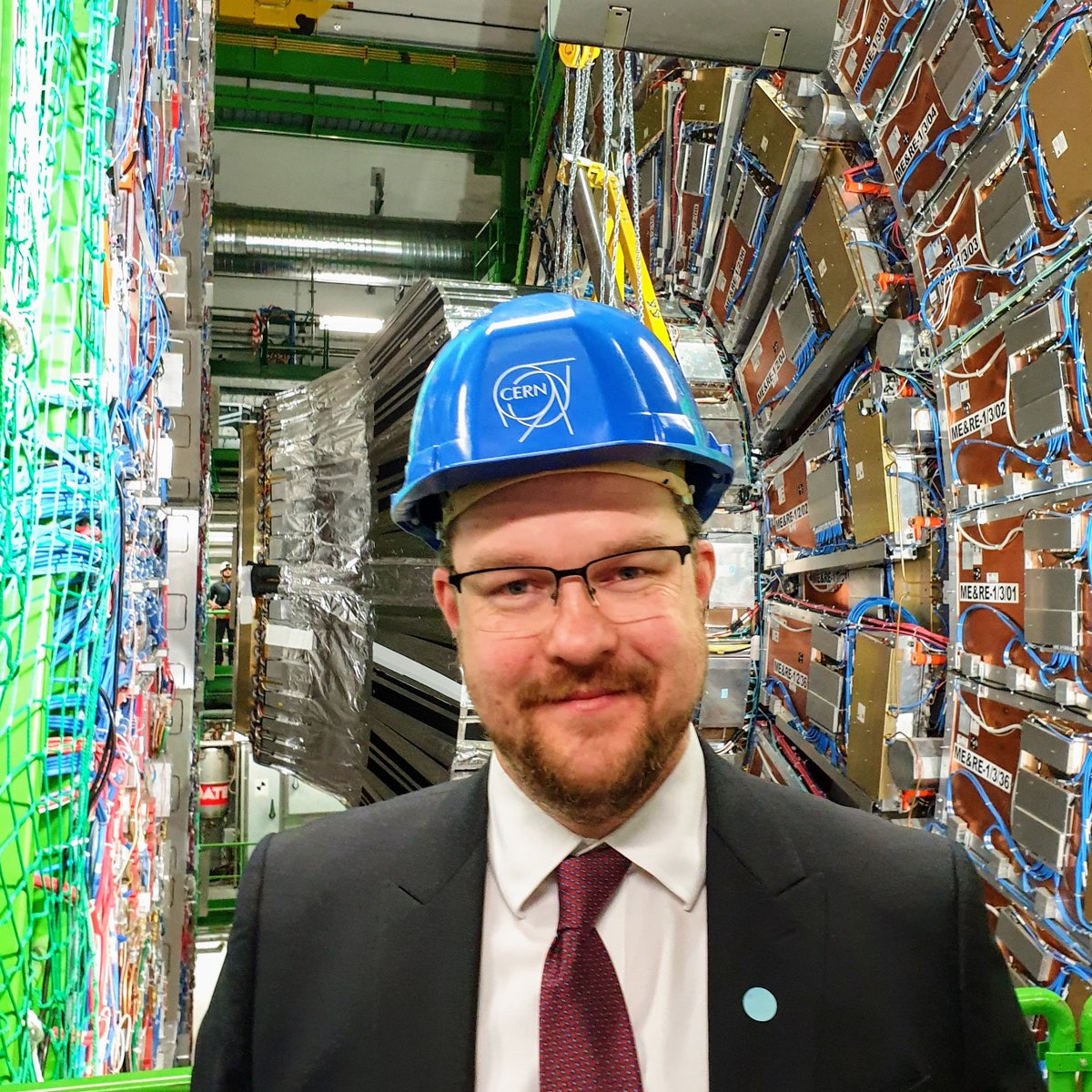 Martins_Kr's tweet photo. Yesterday President of Latvia @valstsgriba visited @CERN. President reiterated Latvia’s commitment to become the associate member state of CERN. I was honoured to be part of the delegation. #myCMSvisit https://t.co/qiVFXrFZjZ https://t.co/HuKasEuU86