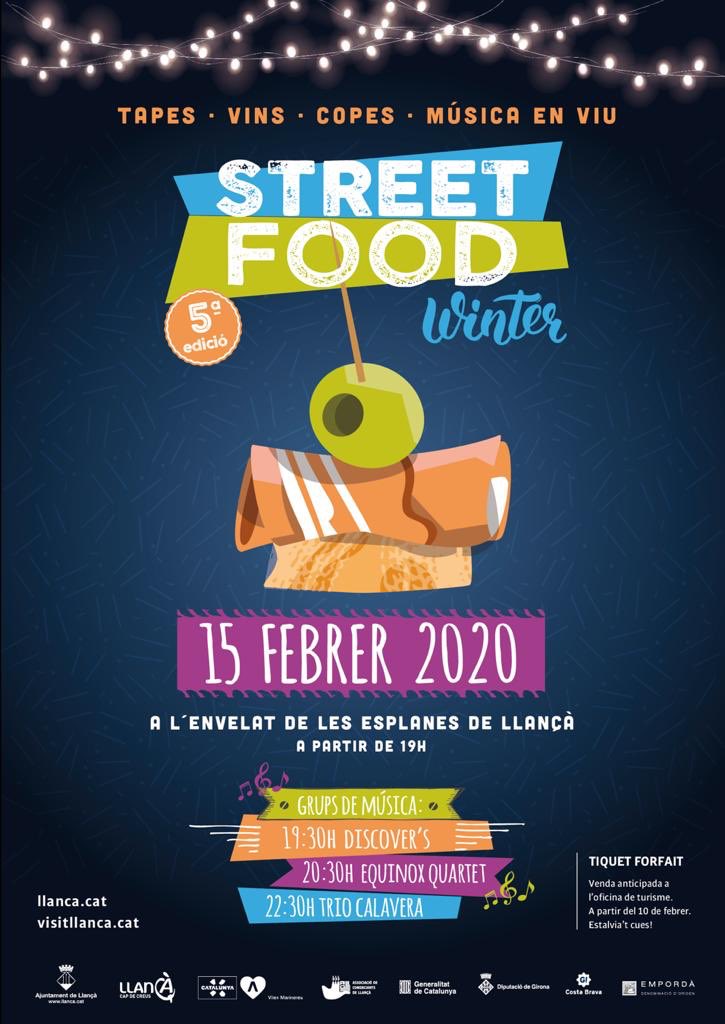 Llançà Turisme (@llancaturisme) on Twitter photo ✅✅ Ja el tenim aquí, STREET FOOD WINTER!!
Tapes 🍢, vins, copes🍷, música en viu 🎶 i molta diversió 🎊 !!
📆 DISSABTE 15 febrer
🕖 19h
📍 Envelat de Les Esplanes
ℹ️ visitllanca.cat
<a href="/VisitCostaBrava/">Costa Brava Girona</a> <a href="/DOEmporda/">DO Empordà</a> <a href="/EmpordaWine/">Ruta Vi DO Empordà</a> <a href="/FoodCostaBrava/">Food Costa Brava Girona</a> ✅✅ Ja el tenim aquí, STREET FOOD WINTER!!
Tapes 🍢, vins, copes🍷, música en viu 🎶 i molta diversió 🎊 !!
📆 DISSABTE 15 febrer
🕖 19h
📍 Envelat de Les Esplanes
ℹ️ visitllanca.cat
<a href="/VisitCostaBrava/">Costa Brava Girona</a> <a href="/DOEmporda/">DO Empordà</a> <a href="/EmpordaWine/">Ruta Vi DO Empordà</a> <a href="/FoodCostaBrava/">Food Costa Brava Girona</a>
