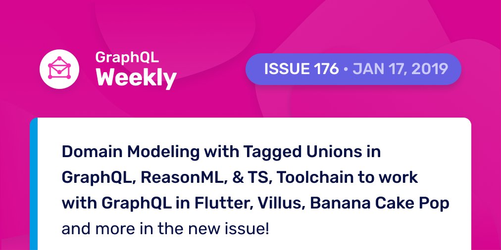 graphqlweekly's tweet image. 🧩 Domain Modeling with Tagged Unions in GraphQL, ReasonML, and TypeScript @kmsaldana1
⛓ The toolchain for GraphQL in Flutter @vasilich6107
🏎 Villus: A tiny and fast GraphQL Client for Vue.js @logaretm
🍌 Banana Cake Pop @Chilli_Cream

and more in....
graphqlweekly.com/issues/176