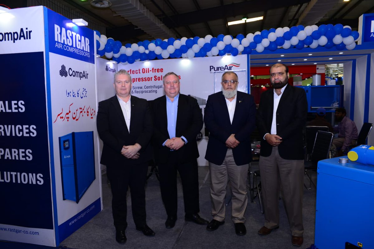airguru1's tweet image. A special #Thanks to GERRY HUTCHISON (Aftermarket Sales Manager) and CHRIS MATHEWS (Maintenance Manager) from #CompAir. Both was available at #Gtex Exhibition Held at #Karachi Expo Center for inquiries and after sale services with our #Rastgar Air Compressors Team