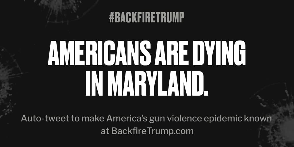 itweetatdonald's tweet photo. #Maryland is suffering today after fatal shooting. #POTUS, stop the bloodshed. #BackfireTrump https://t.co/wAkyGy0jgA