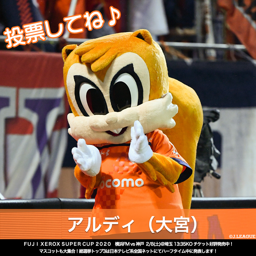 J_League's tweet photo. 🏆#Ｊリーグマスコット総選挙2020🏆

アルディ(大宮)🐿
@Ardija_Official 

リスがモチーフのキャラクター❣️
チャームポイントの尻尾が可愛い😍

RTでアルディに投票しよう😁
#Ｊリーグ
#Ｊリーグ開幕

https://t.co/Sytv8xD3of https://t.co/Hrl1B3tr4p