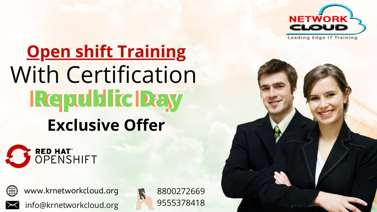 HRTEAMKR's tweet image. This #RepublicDay Get Exclusive offers on Every course 
Offer Valid till 25th Jan 2020 Only
#RedHat #OpenshiftTraining with #certification
8800272669 / 9555378418
krnetworkcloud.org
info@krnetworkcloud.org
#KRNETWORKCLOUD #RepublicDay  #Students #Certification #Career #goals