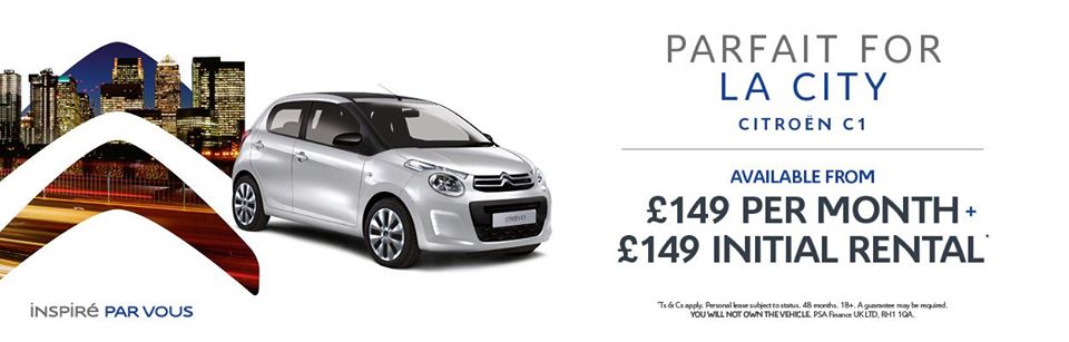 MASSIVE NEWS… The Citroen C1 is now available on PCP finance from just £149 customer deposit &amp; £149 monthly payment.

Very low insurance bracket so ideal for young drivers.

Book a test drive now on 01983 526541 and see how much you can save on a new Citroen C1!