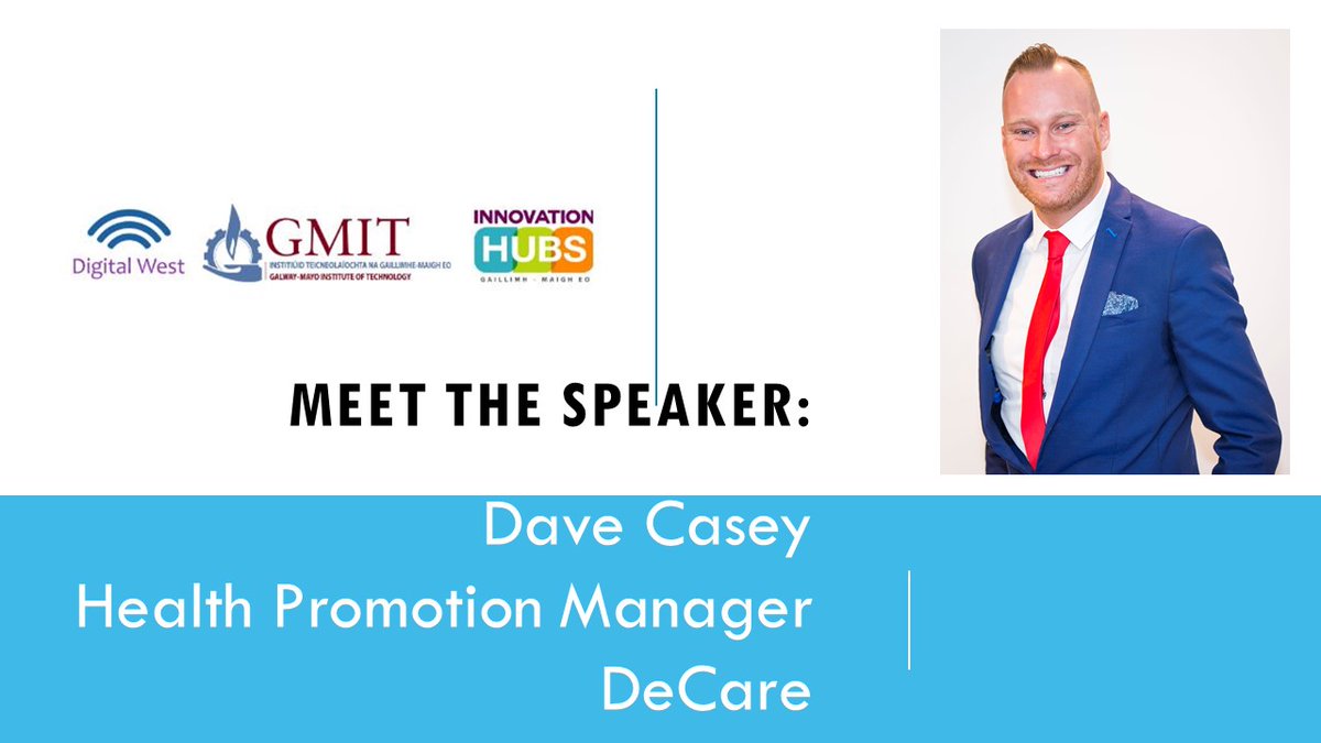 digitalwestbiz's tweet photo. #digitalwest #meetthespeaker Dave Casey Health Promotion Manager with @DeCareDentalIE at @GMITMayoCampus on Jan 28th 

Book your free ticket on https://t.co/SjFQ0gYH5j 

#lovemayocampus #digmes #wellness #DigitalTransformation #remoteworking https://t.co/XS2eabSLYD