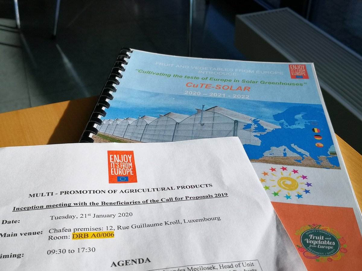FruitvegEUROPE's tweet photo. Today #FruitVegetablesEUROPE team is participating in #CHAFEA's Kick-off meeting for beneficiaries of the 🇪🇺 promotion call for proposals 2019.
Our 2nd 🇪🇺 #promotionprogramme #CuTESolar just started. 👍
We are very proud‼️
@APROA_AOP
@HORTYESPANA
We ♥️ 🇪🇺 #Agriculture
🍅🥒🍆🌶️🍉 https://t.co/occM4prOhs
