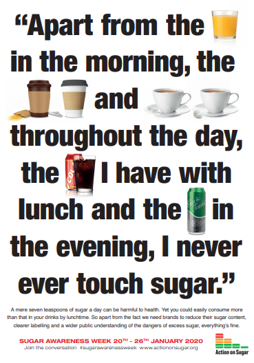 It’s #SugarAwarenessWeek, focusing on ‘What’s in Your Drink?’ The charity @actiononsugar want to see clear nutrition labelling on all food &amp; drink items. For personalised, book an appointment with Joanna, our BANT Registered Nutritional Therapist. Call 01242 233500.