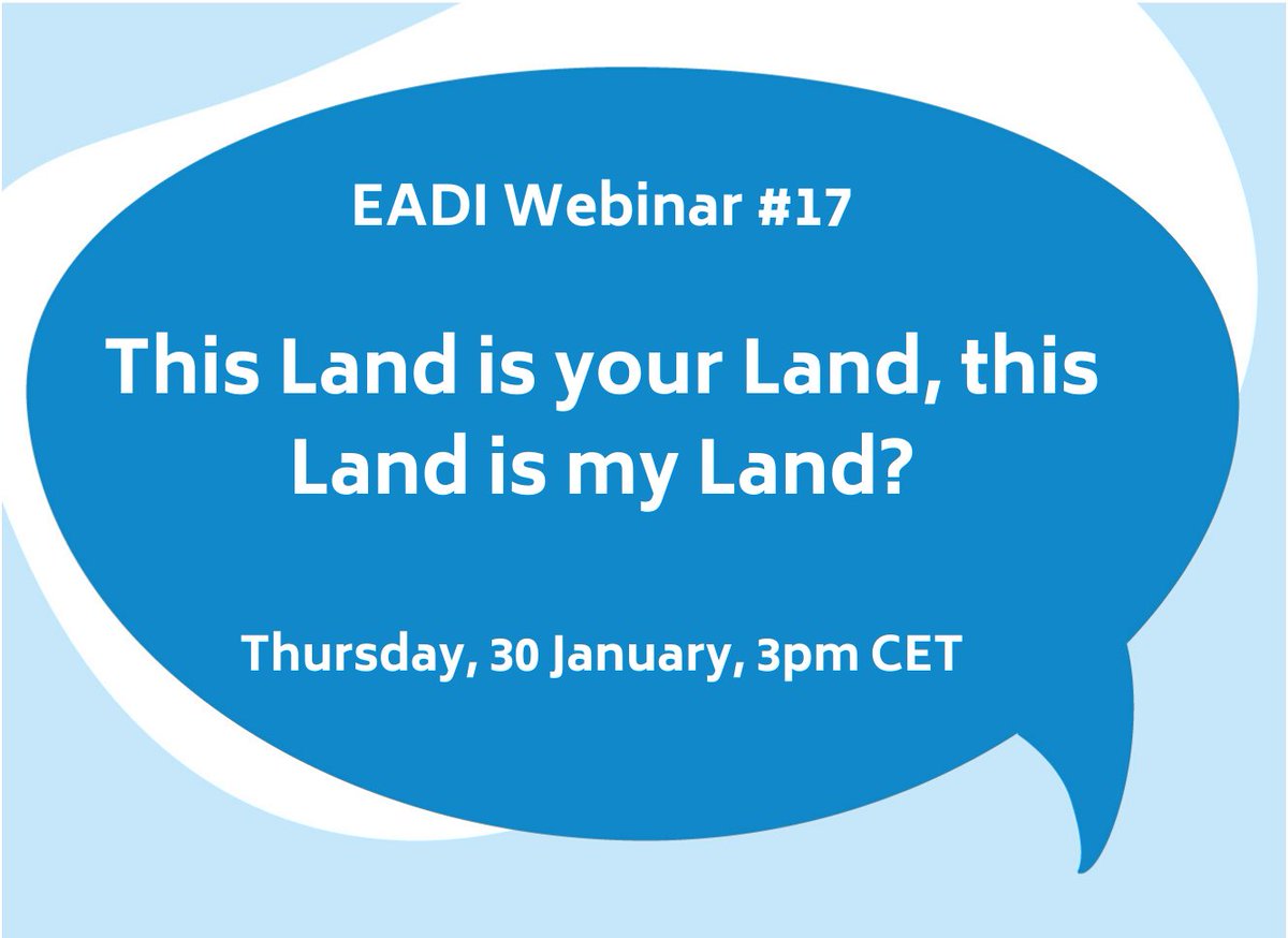 Want to understand the framings, mechanisms, motivations, and impacts of #landgrabbing for developing strategies to better defend land and natural resources?

Don't miss our free webinar on 30 January

eadi.org/events/2020.01…