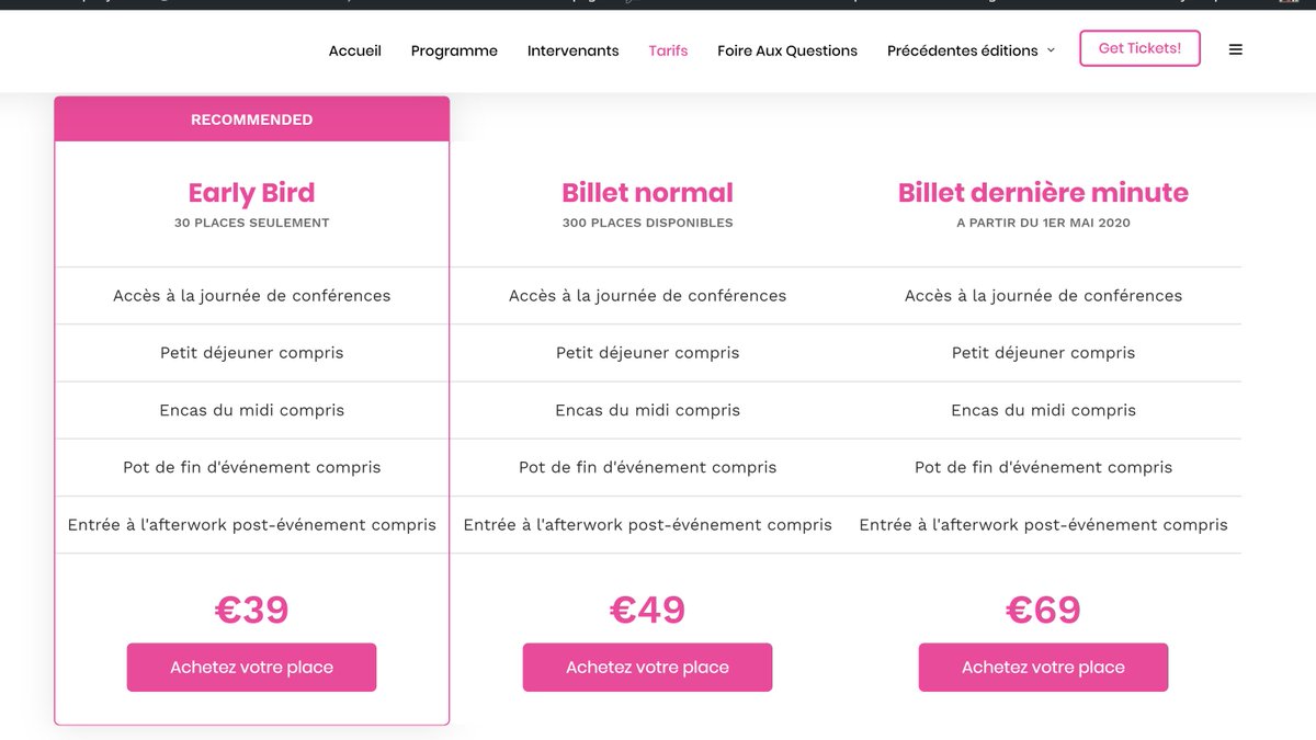 📢#WebCampDay : ouverture officielle de la billetterie 2020

🎟30 places au tarif Early Bird à 39€
🎟300 places au tarif normal de 49€

1⃣ Journée de conférences
2⃣0⃣ Intervenant·e·s
4⃣0⃣0⃣Participant·e·s

➡Jeudi 14 mai 2020, achetez votre billet⤵
webcampday.com/pages/acheter-…
