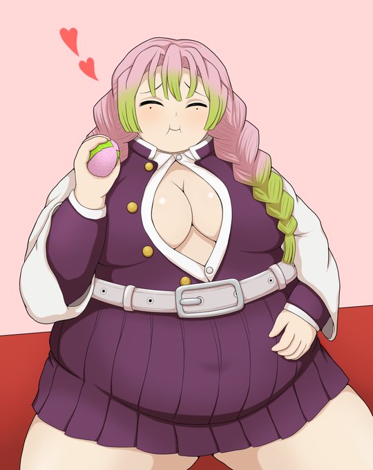 鯖茶さんがTwitterに投稿した甘露寺蜜璃(鬼滅の刃)のイラスト。