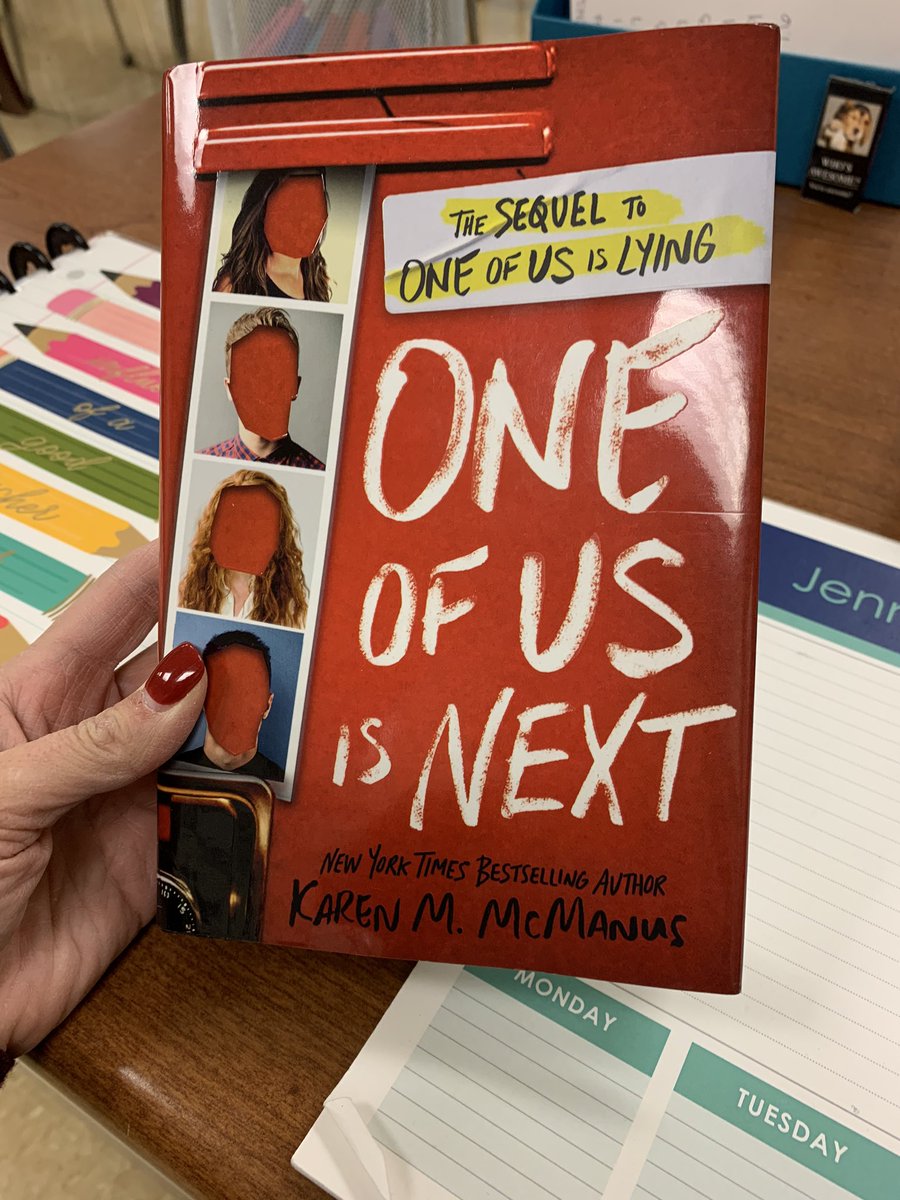 CwmsMrs's tweet image. I finished #oneofusisnext by @writerkmc over the long weekend. It did 👏🏻 not 👏🏻 disappoint 👏🏻. Of course, the ending left me wanting more. 🤫 
So, today I share it with my students @CWMS_office So many are dying to read it we’re doing a drawing! #shootyourshot